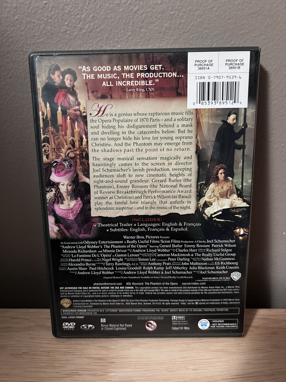 The Phantom of the Opera (2004): Widescreen - back