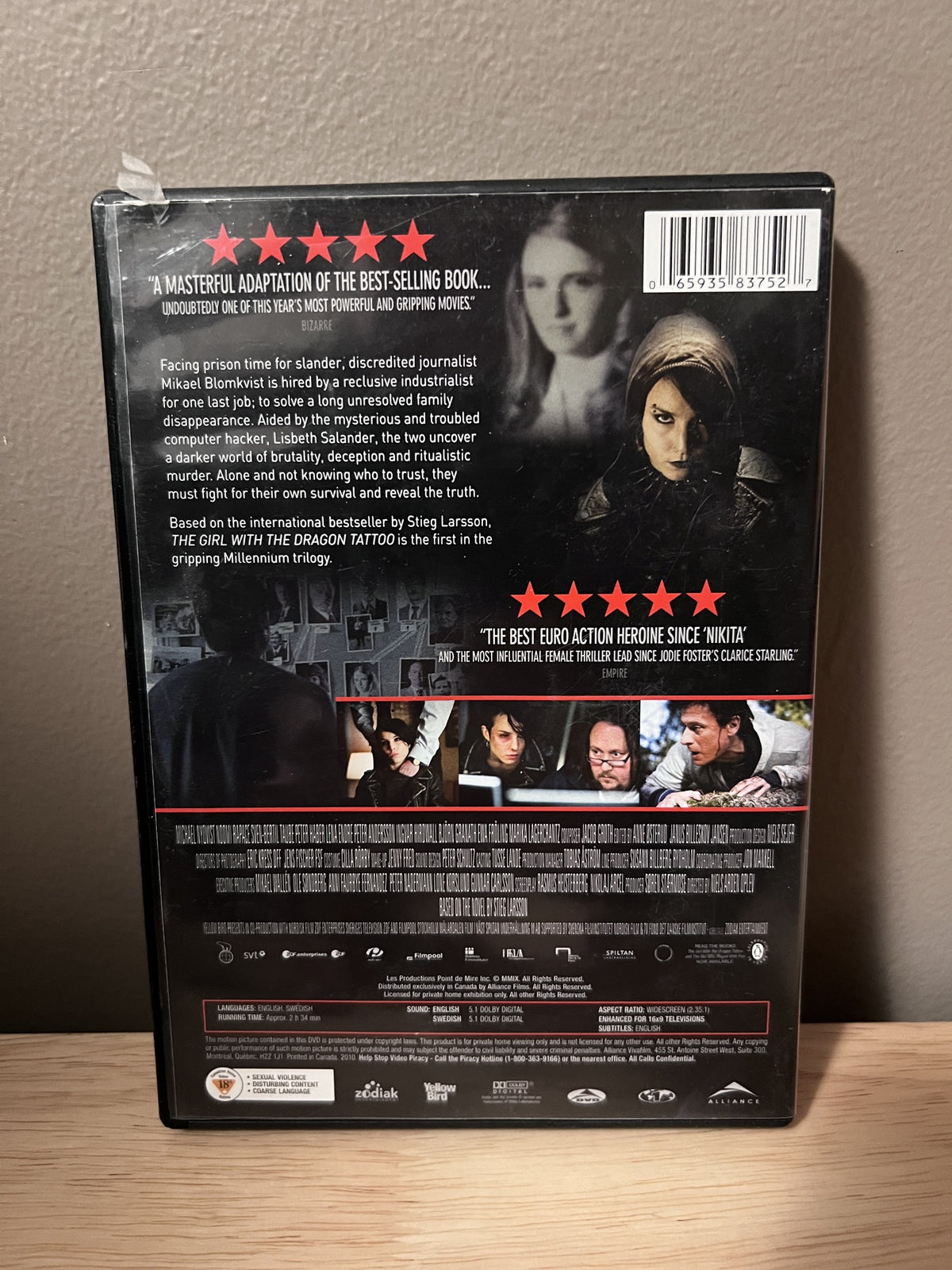 The Girl with the Dragon Tattoo (2009) - back