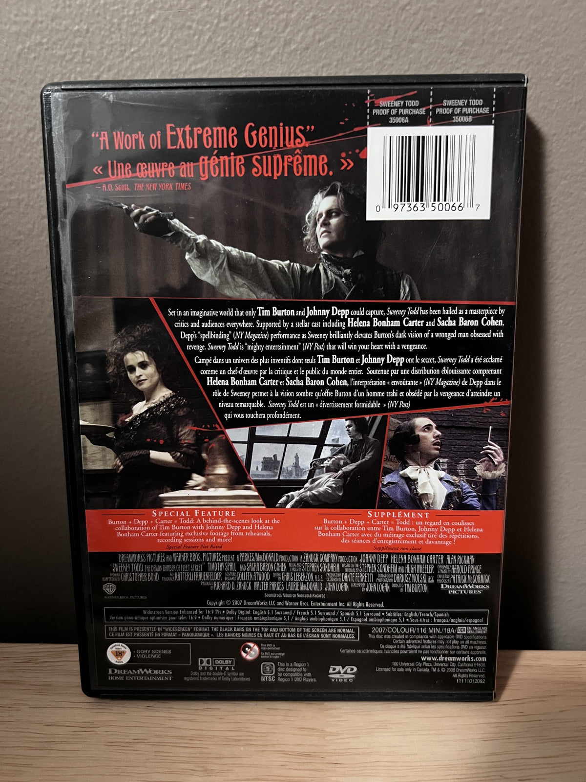 Sweeney Todd: The Demon Barber of Fleet Street (2007) - back