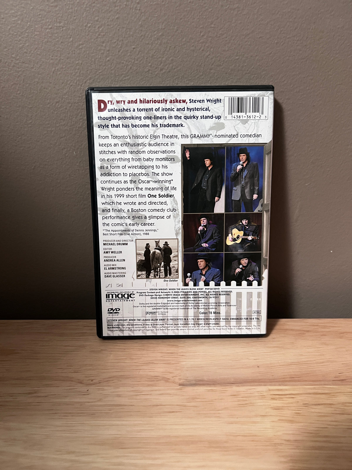 Back cover of Steven Wright: When the Leaves Blow Away DVD