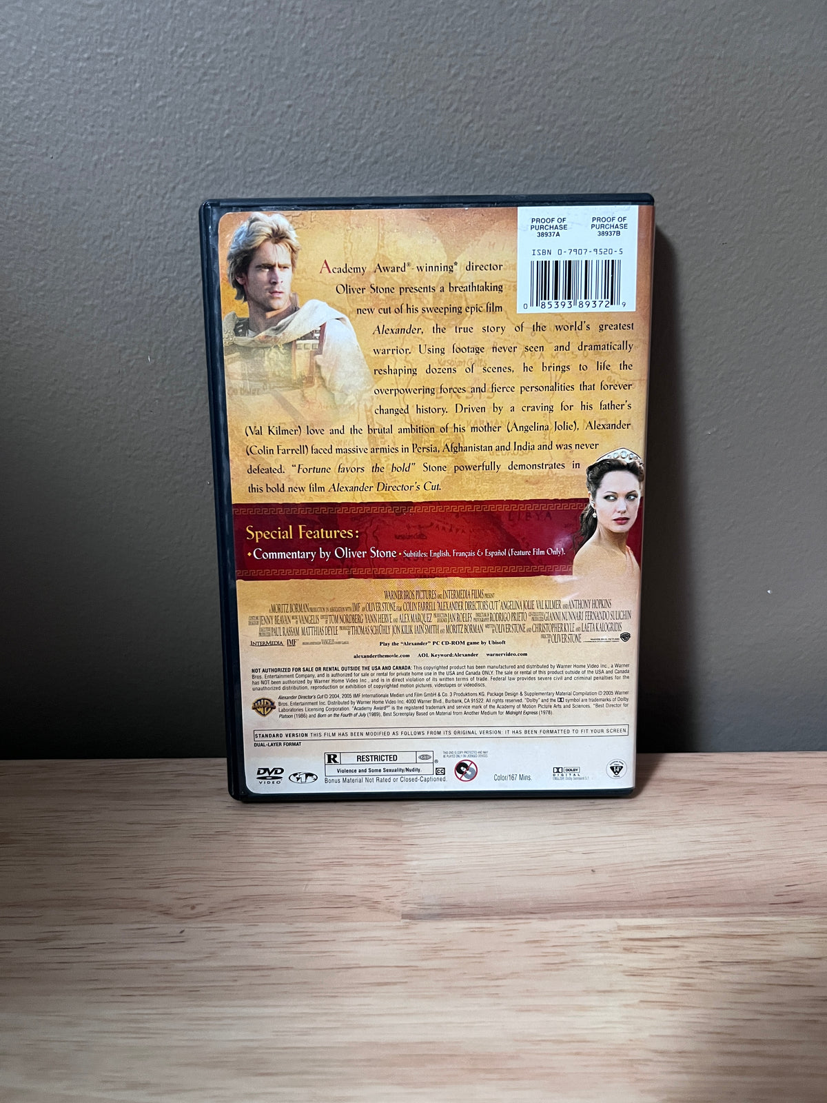 Back cover of Alexander: Director’s Cut (Full Screen) DVD