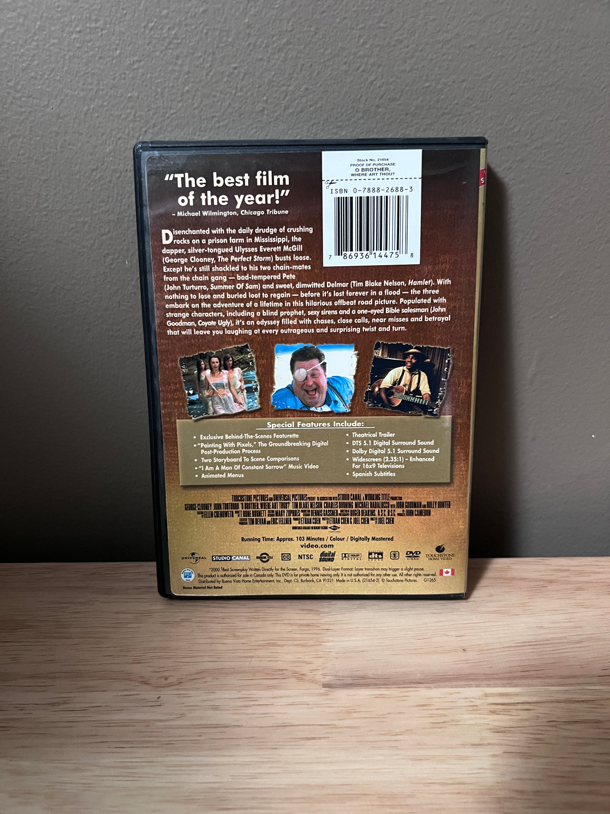 Back cover of O Brother, Where Art Thou? DVD