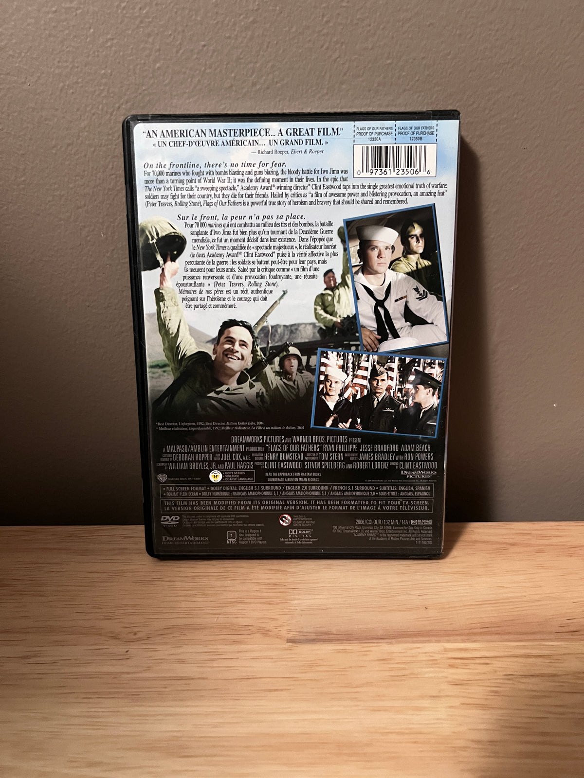 Back cover of Flags of Our Fathers (Full Screen) DVD
