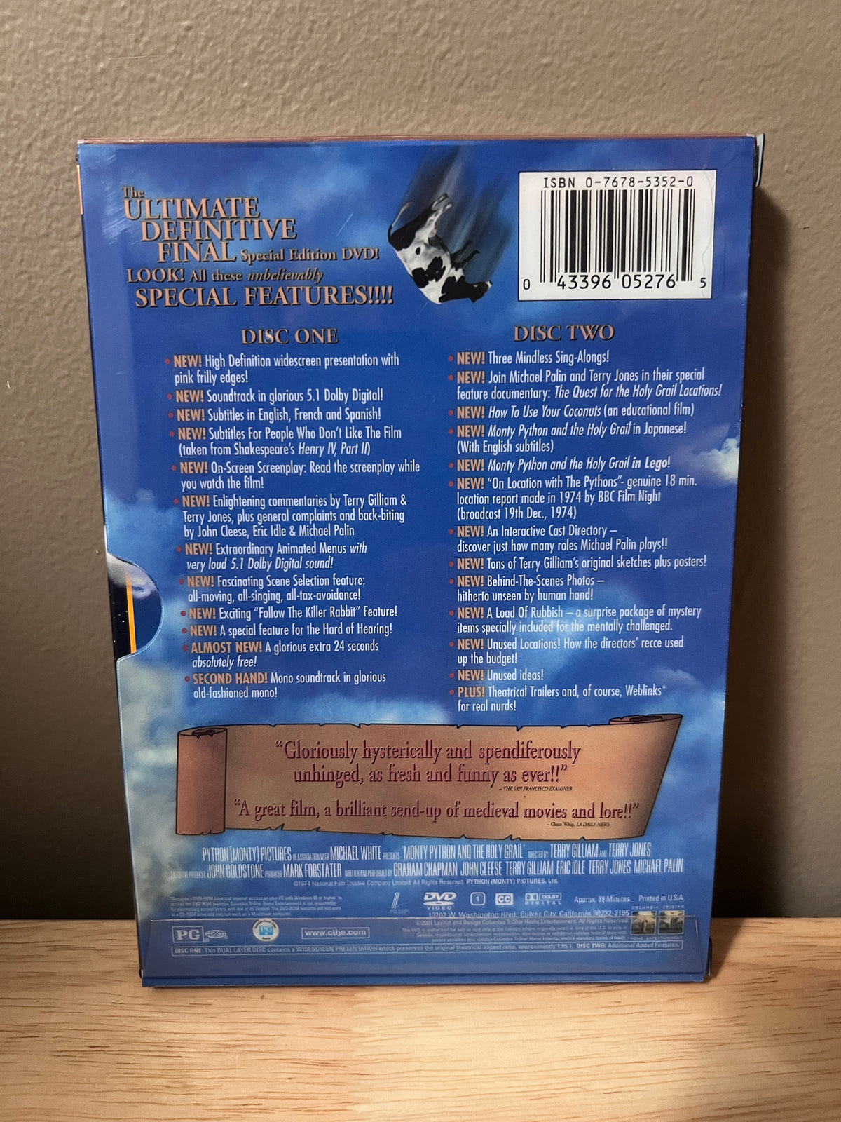 Rear / packaging view of Monty Python and the Holy Grail: Special Edition DVD