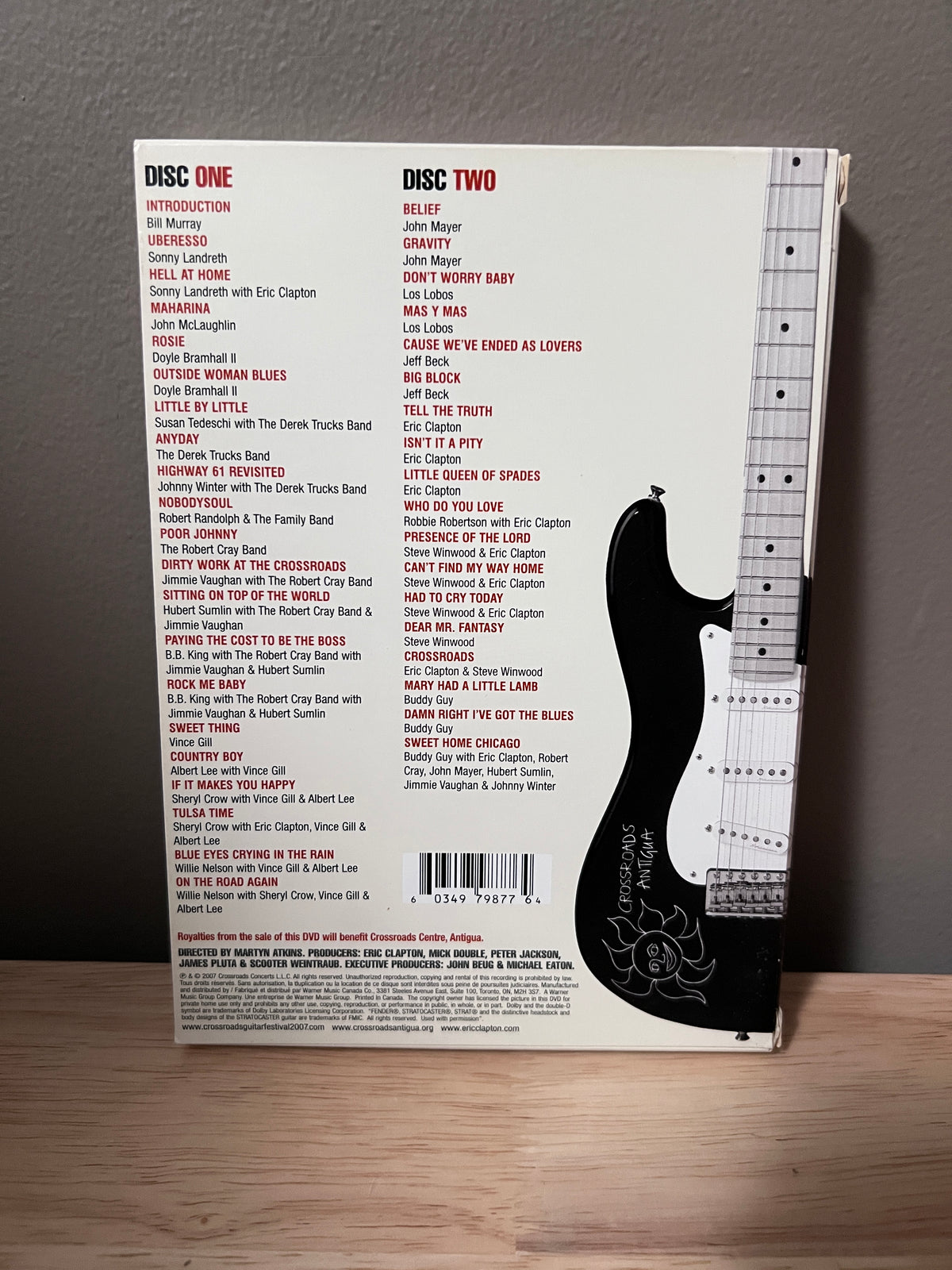 Rear / packaging view of Eric Clapton Crossroads Guitar Festival 2007 DVD