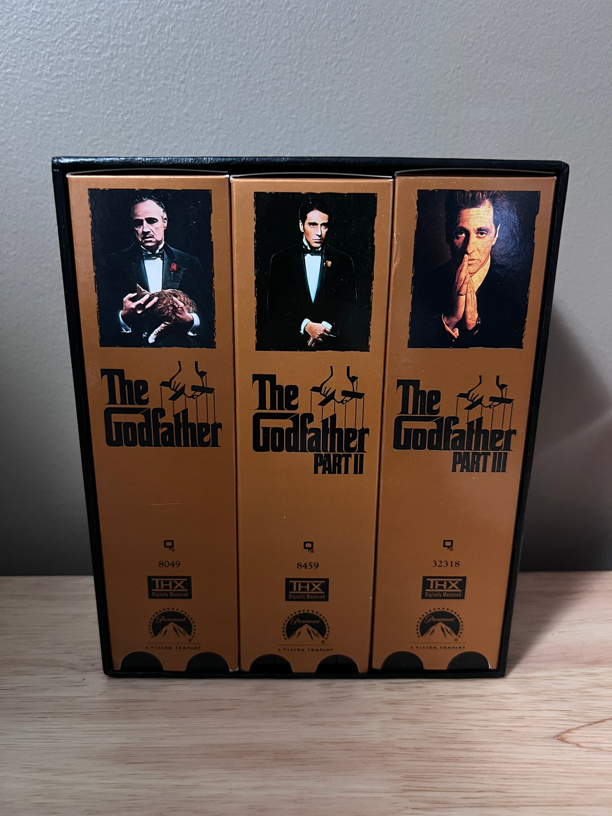 Back packaging of The Godfather Collection VHS