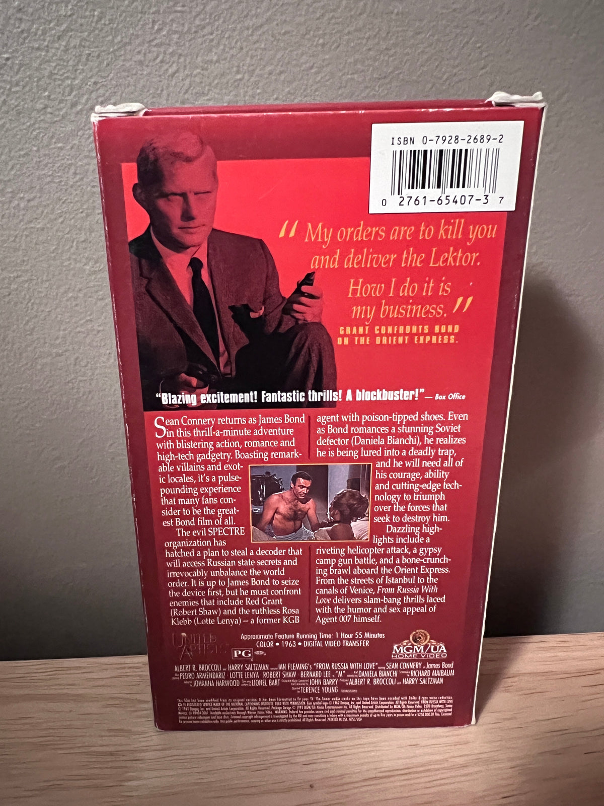 Back packaging of From Russia with Love: The James Bond 007 Collection VHS