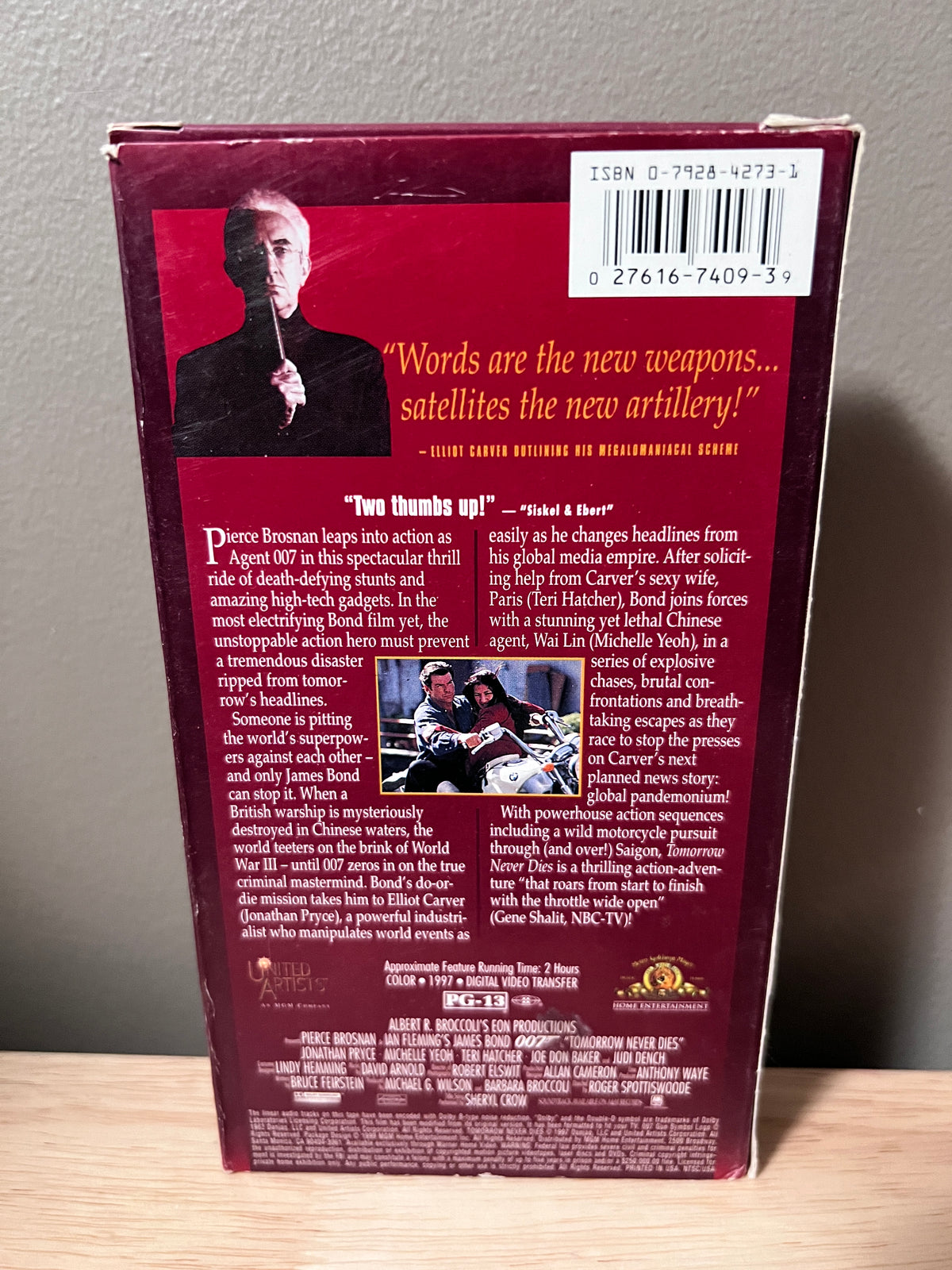 Back packaging of Tomorrow Never Dies: The James Bond 007 Collection VHS