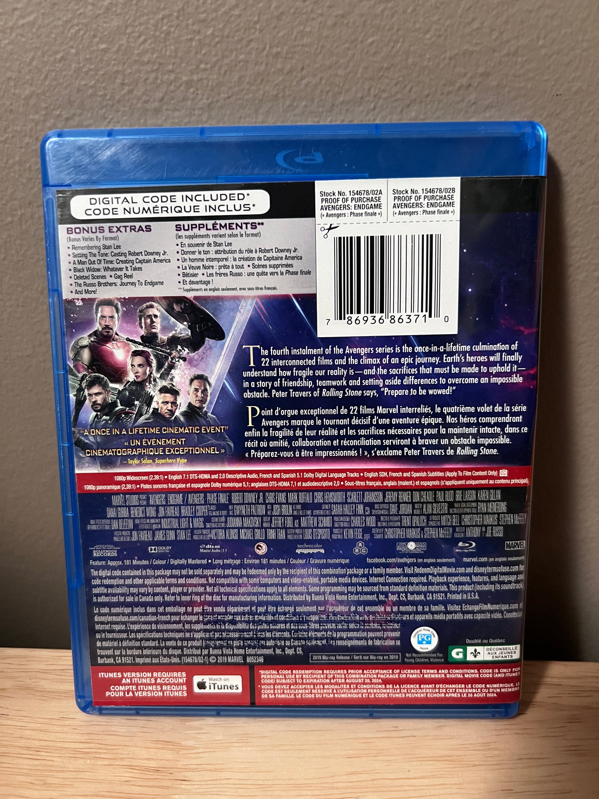 Avengers: Endgame - back