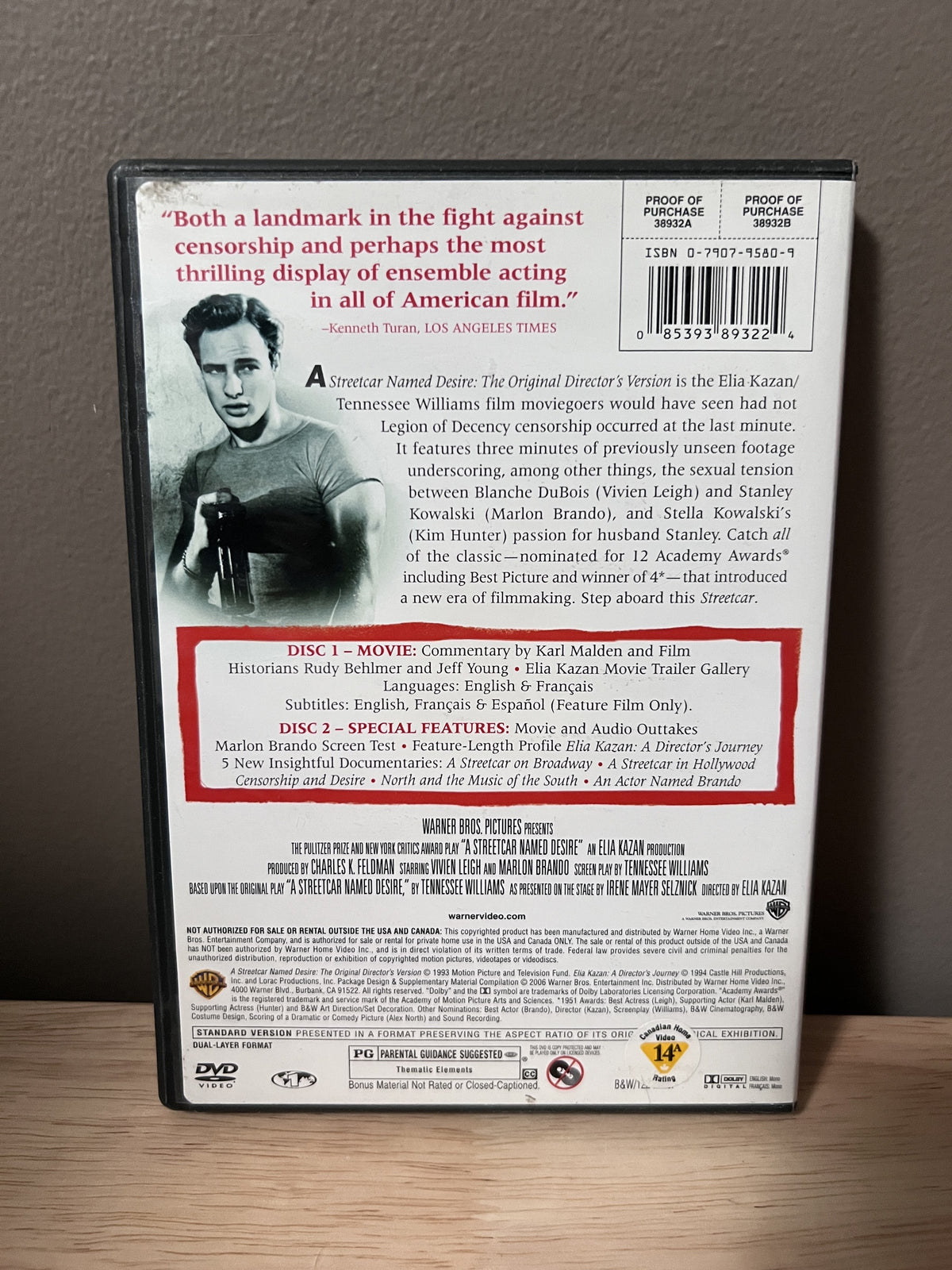 A Streetcar Named Desire: Two-Disc Special Edition ā back