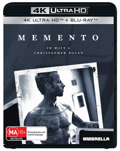 Christopher Nolan's Memento 25th Anniversary (2000) (Australian Import) [4K Ultra HD + Blu-ray]