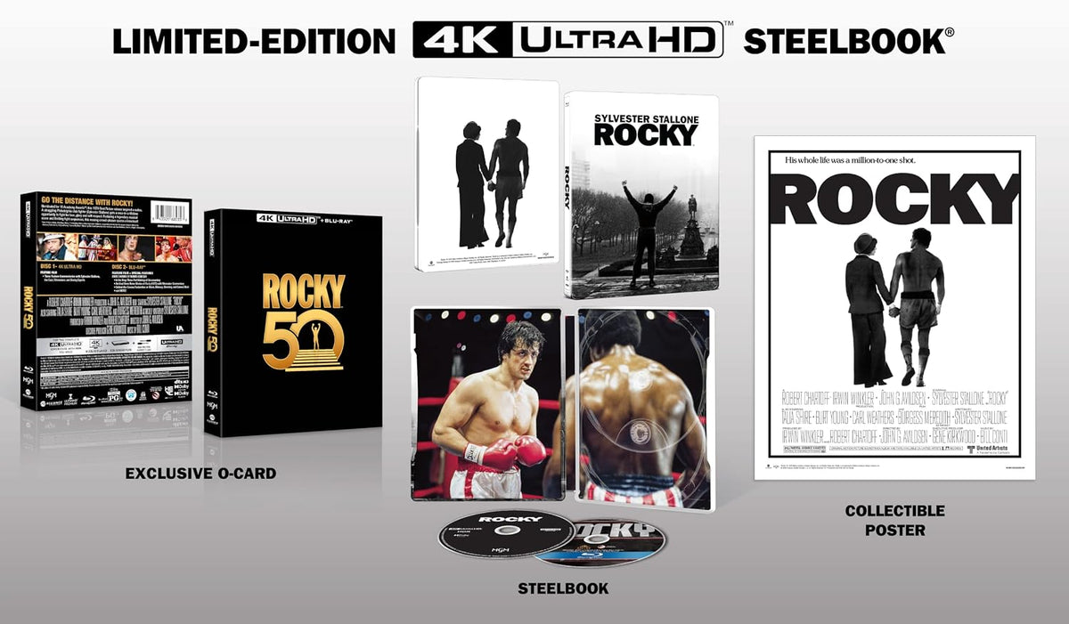 Rocky (1976) 50th Anniversary Steelbook Gift Set [4K Ultra HD + Blu-ray]