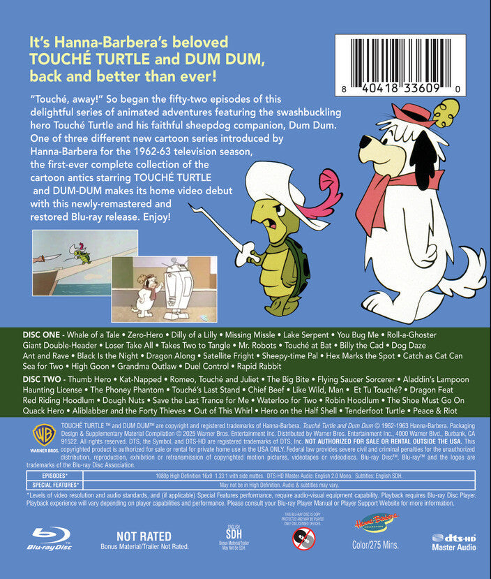 Touche Turtle and Dum Dum: The Complete Series (US Import) [Blu-ray] back cover