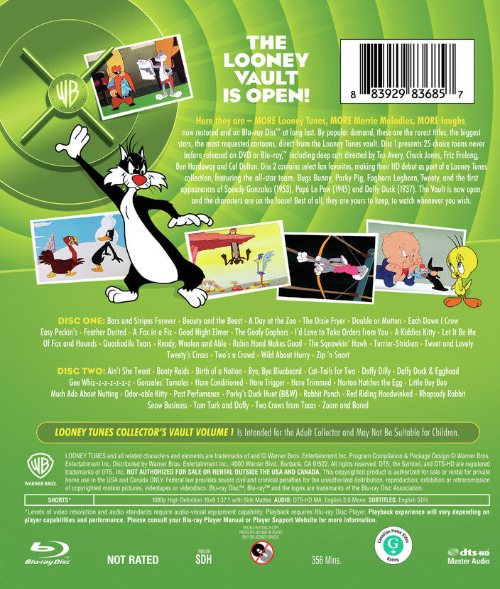 Looney Tunes: Collector's Vault Vol. 1 (US Import) [Blu-ray] back cover