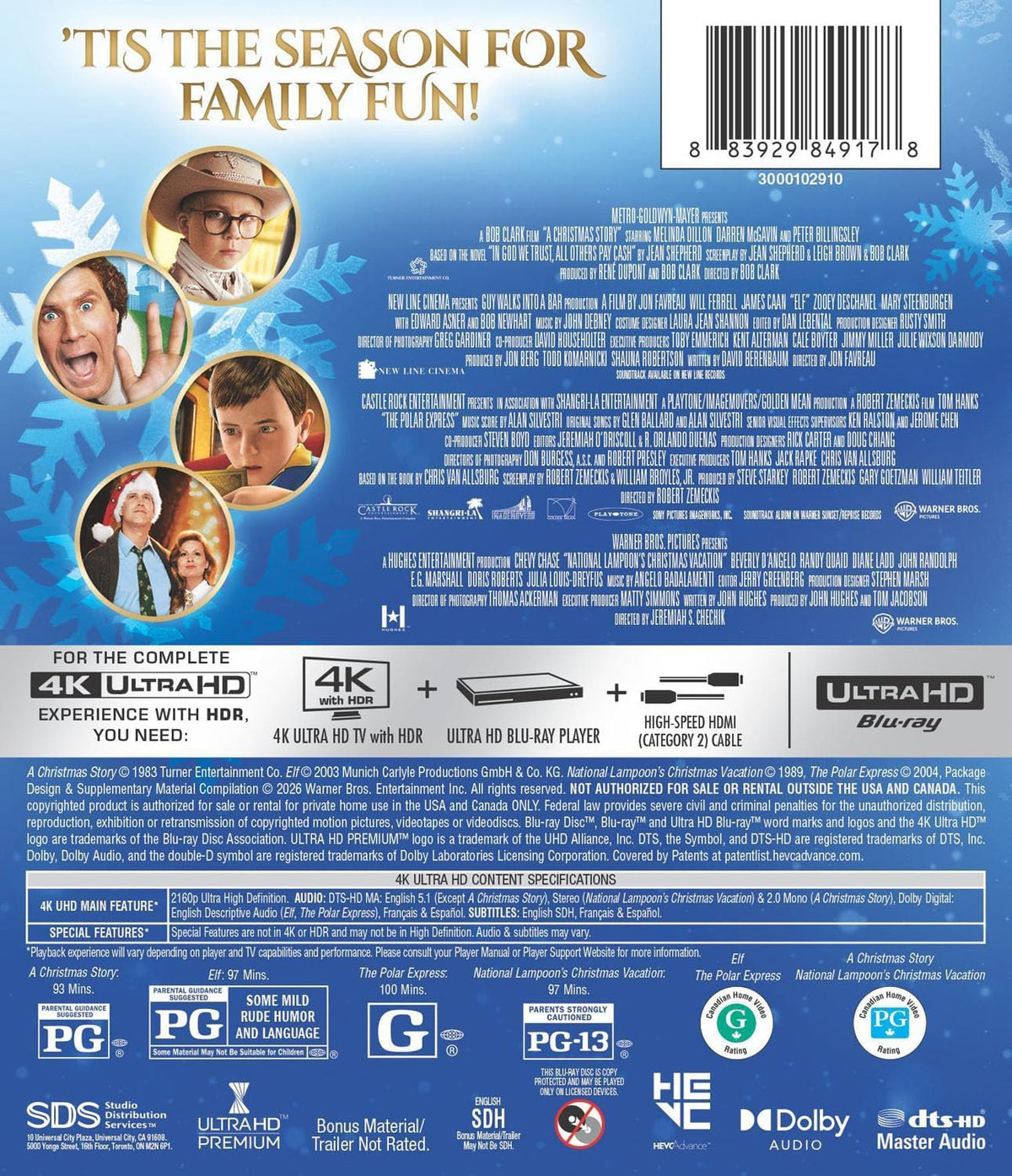 Essential Holiday 4-Film Collection [4K Ultra HD + Blu-ray]