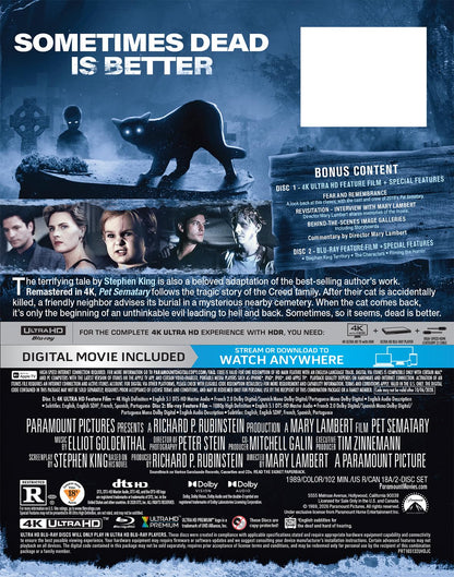 Pet Sematary (1989) (Limited Edition Steelbook) [4K Ultra HD + Blu-ray]