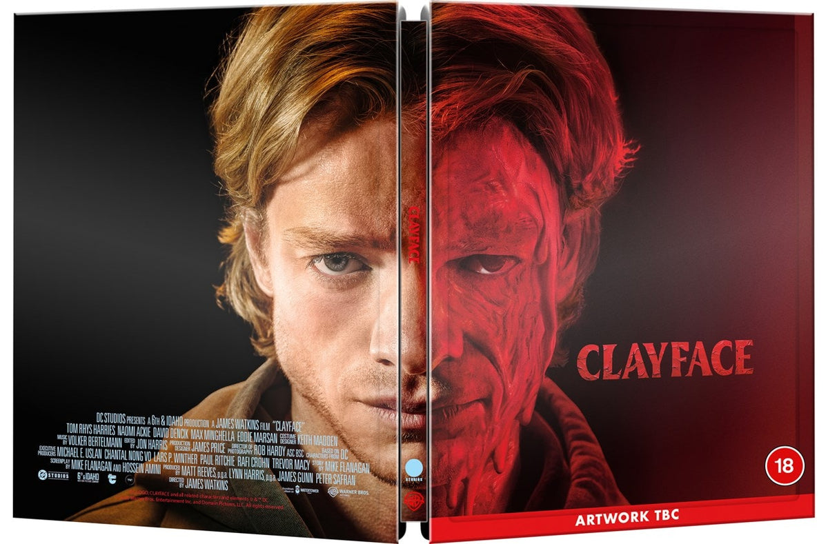 Clayface UK Limited Edition Steelbook front, spine and back artwork, artwork TBC