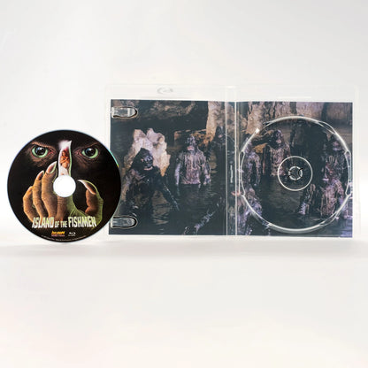 Open case showing disc art of Island of the Fishmen [Blu-ray]
