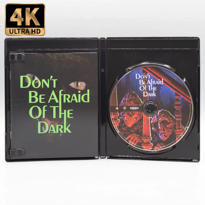 Open case showing disc art of Don't Be Afraid of the Dark [4K Ultra HD + Blu-ray]