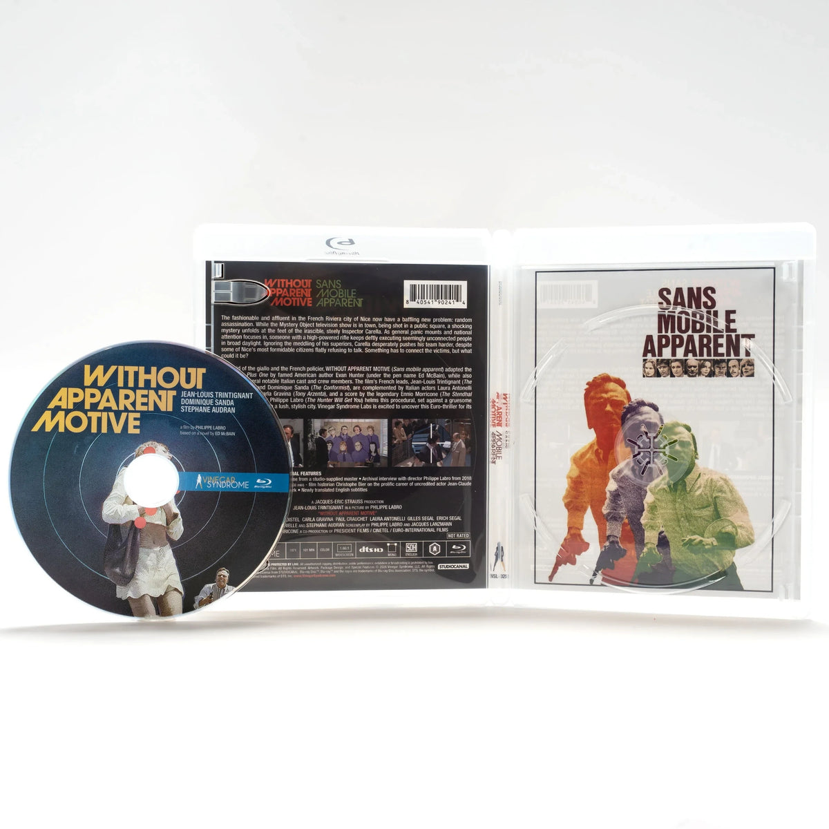 Open case showing disc art of Without Apparent Motive Limited Edition [Blu-ray]