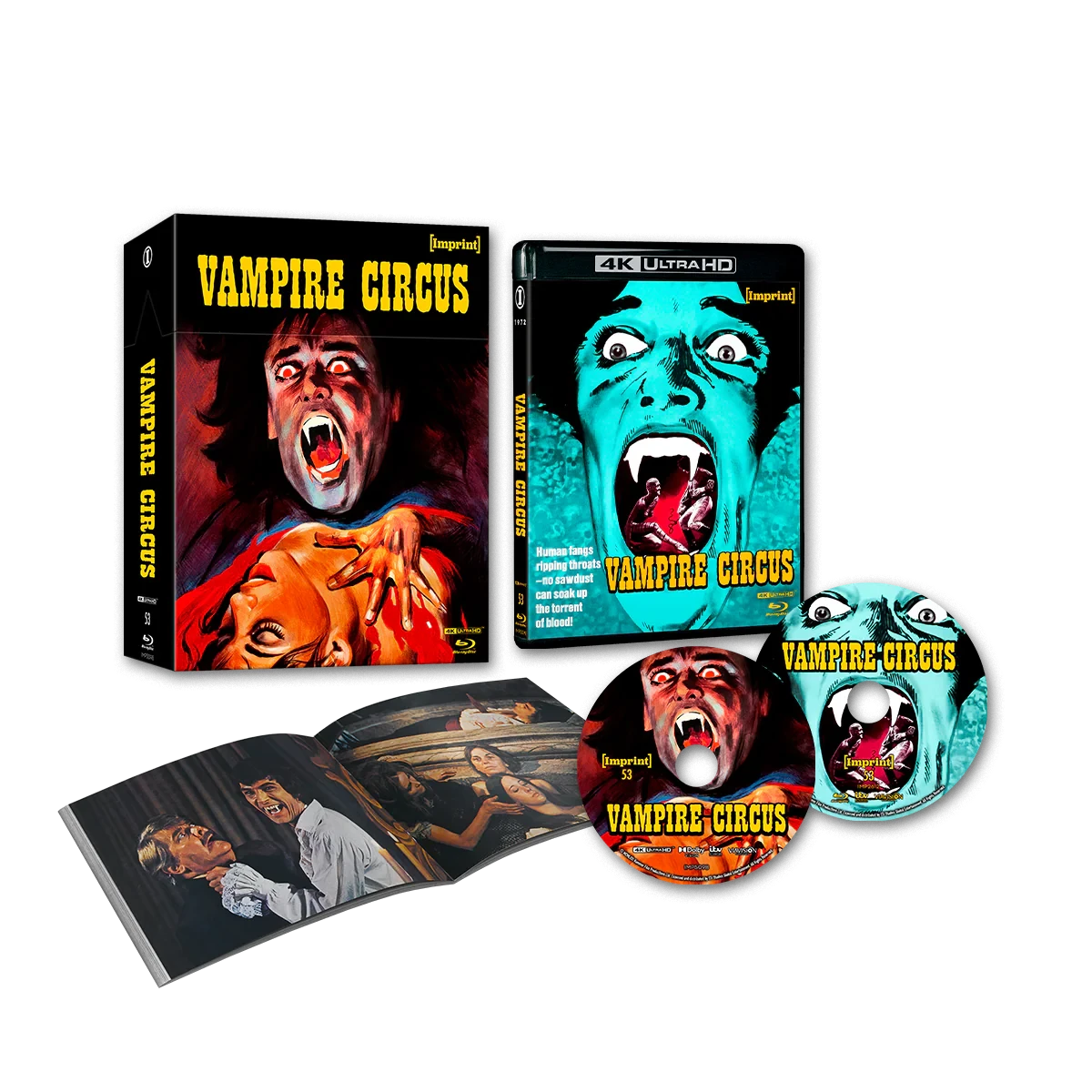 Box contents of Vampire Circus (1972) Limited Edition Hardbox [4K Ultra HD + Blu-ray] (Australian Import)