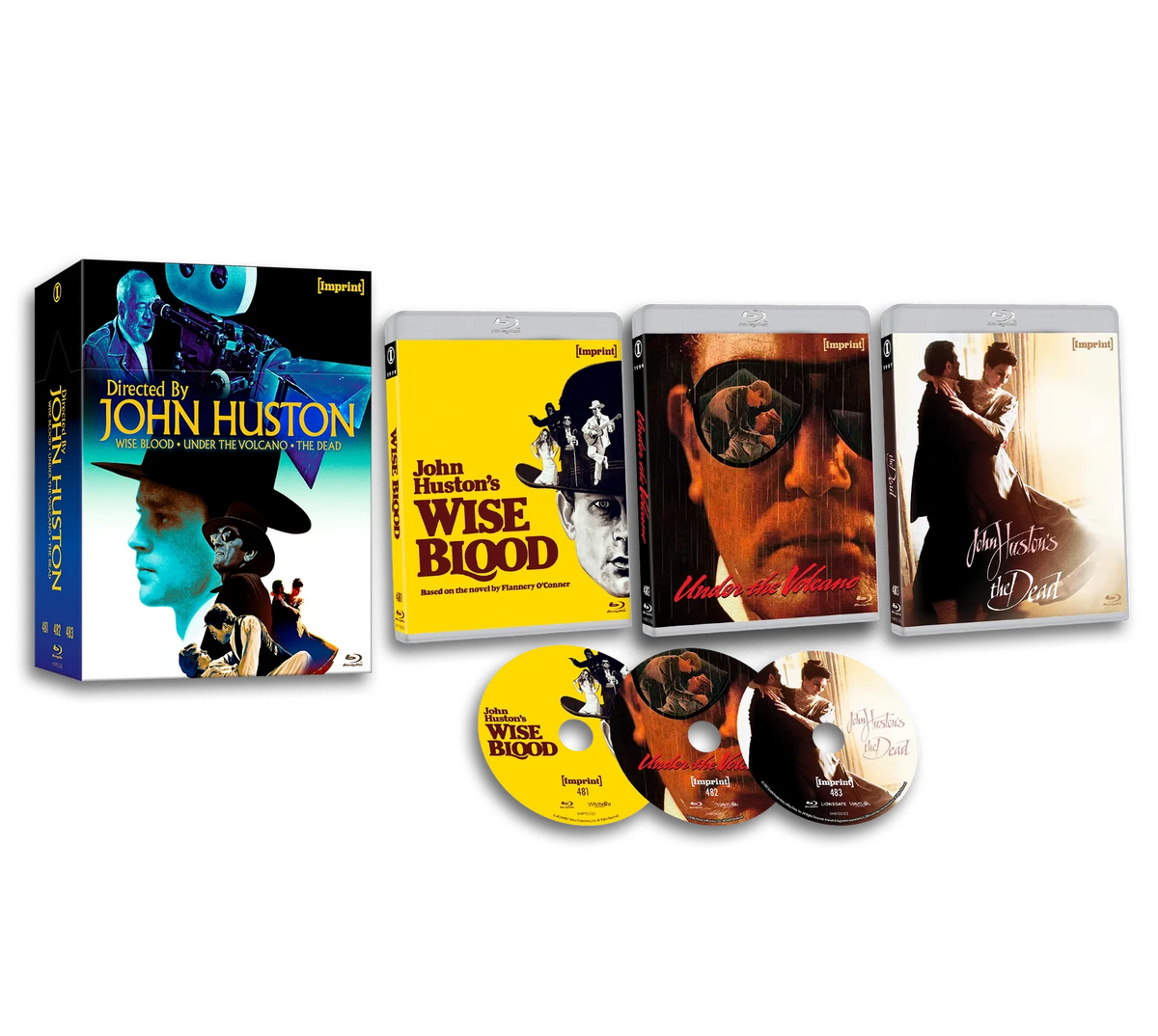Box contents of Directed By… John Huston Limited Edition 3-Disc Hardbox [Blu-ray] (Australian Import)