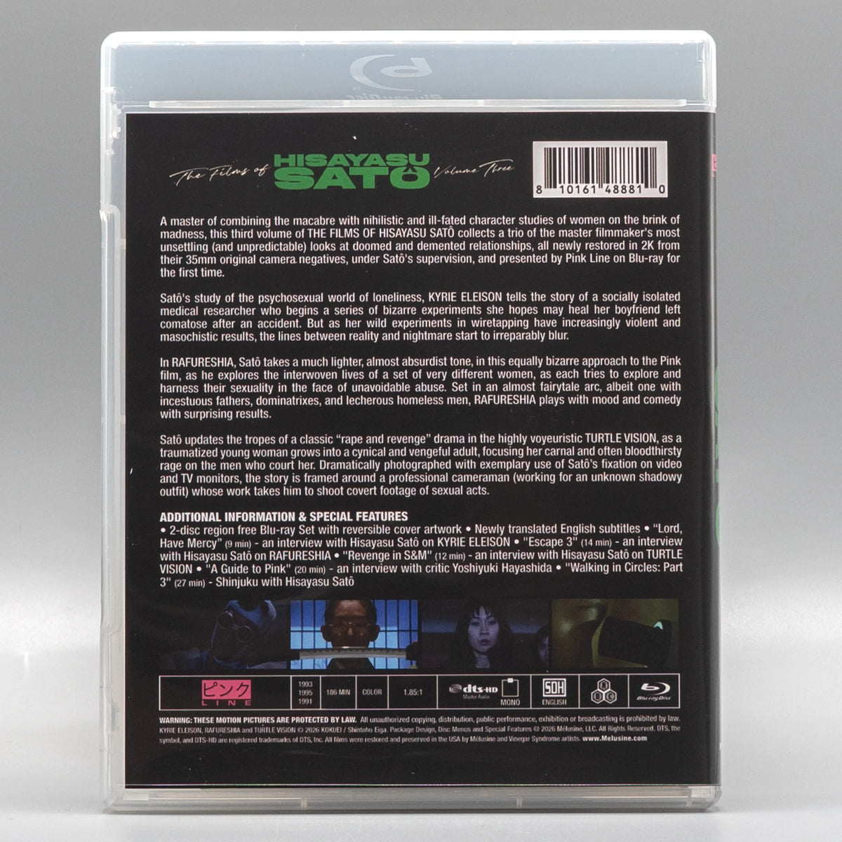 Back case of The Films of Hisayasu Satô: Volume #3 [Blu-ray Set]
