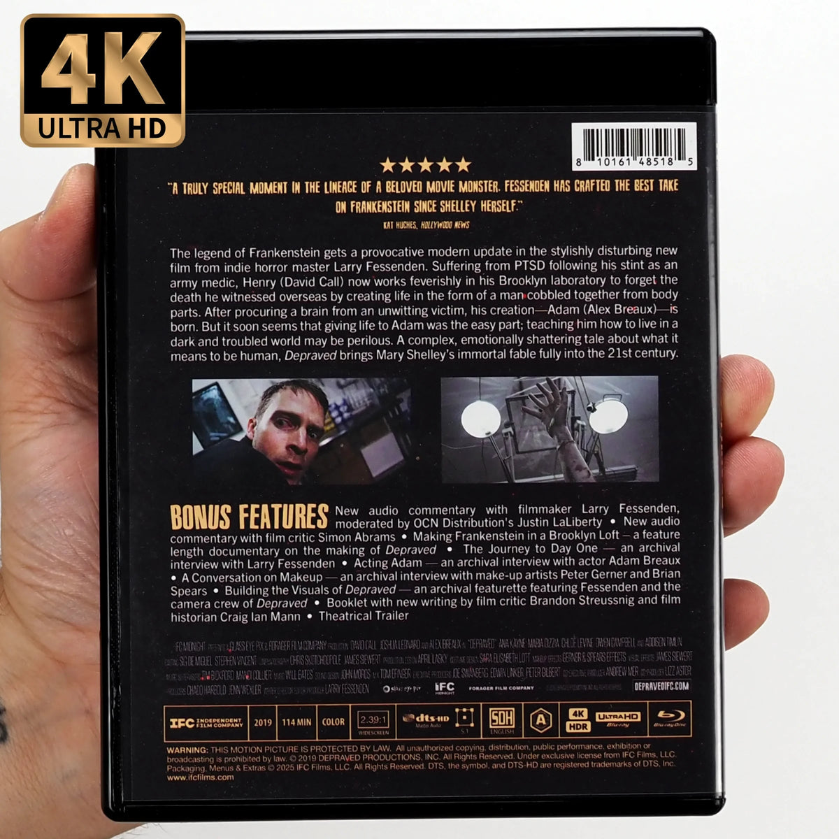 Back cover of Depraved [4K Ultra HD + Blu-ray Set]