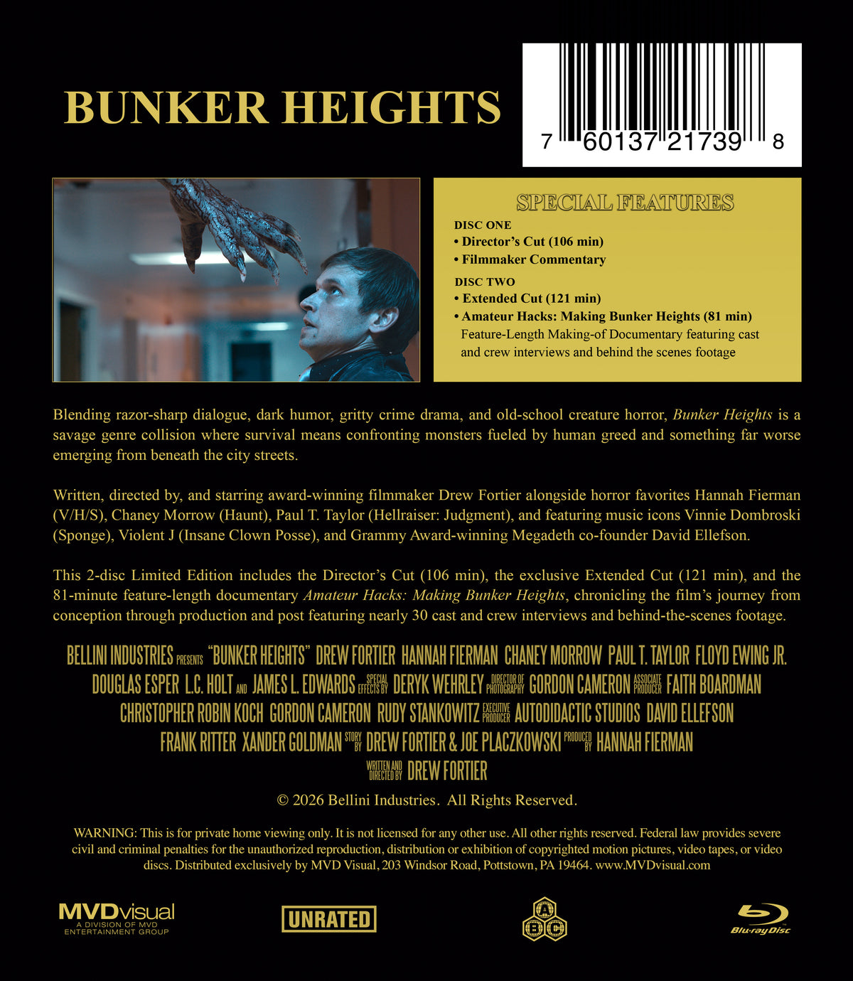 Back cover of Bunker Heights 2-Disc Limited Edition [Blu-ray]