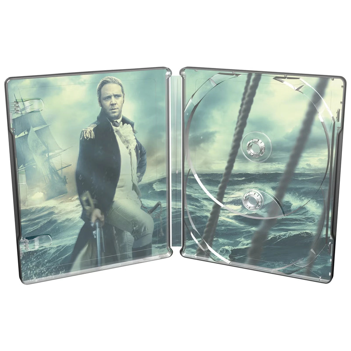 Full open inside case of Master and Commander Limited Edition Steelbook (UK Import) [4K Ultra HD + Region B Blu-ray]