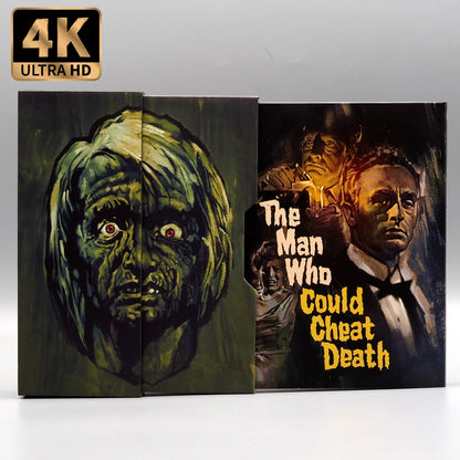 Open Limited Edition Deluxe Box showing contents 3 of The Man Who Could Cheat Death [4K Ultra HD + Blu-ray]
