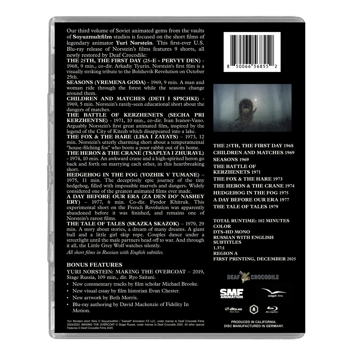 Back cover of Short Films Of Yuri Norstein Vol. 3 [Blu-ray]