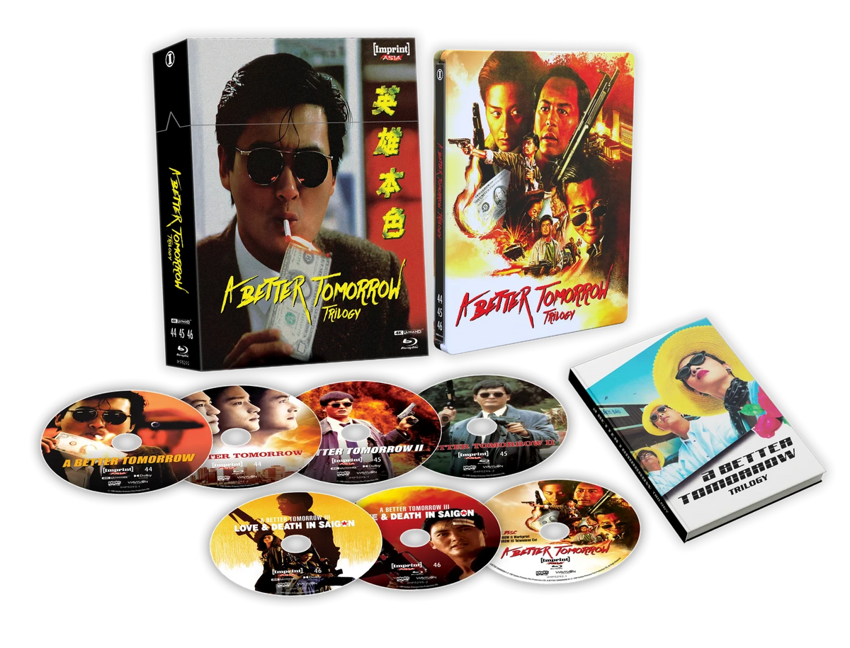 Box contents of A Better Tomorrow Trilogy Limited Edition Hardbox [4K Ultra HD + Blu-ray] (Australian Import)