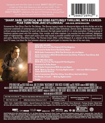 Back cover of Nightcrawler Collector's Edition [4K Ultra HD + Blu-ray]