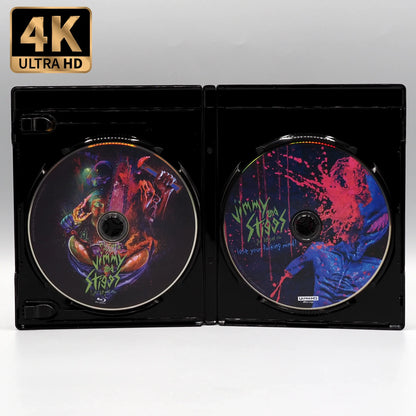 Open case showing discs of Jimmy and Stiggs [4K Ultra HD + Blu-ray Set]