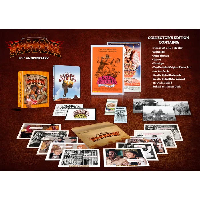 Box contents of Blazing Saddles Collectors Edition Steelbook (UK Import) [4K Ultra HD + Blu-ray]