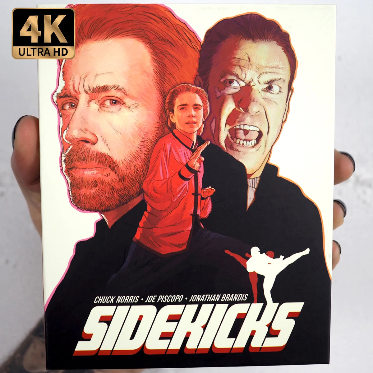 Front of deluxe magnet box of Sidekicks [4K Ultra HD + Blu-ray Set]