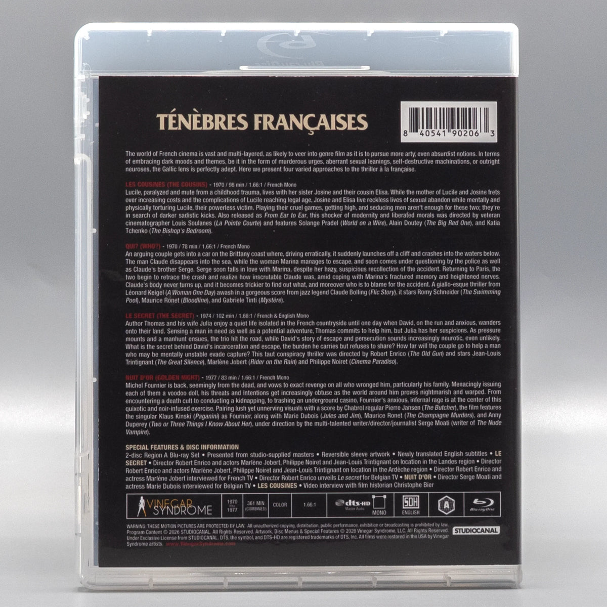 Back case of Tenebres Francaises [Blu-ray]