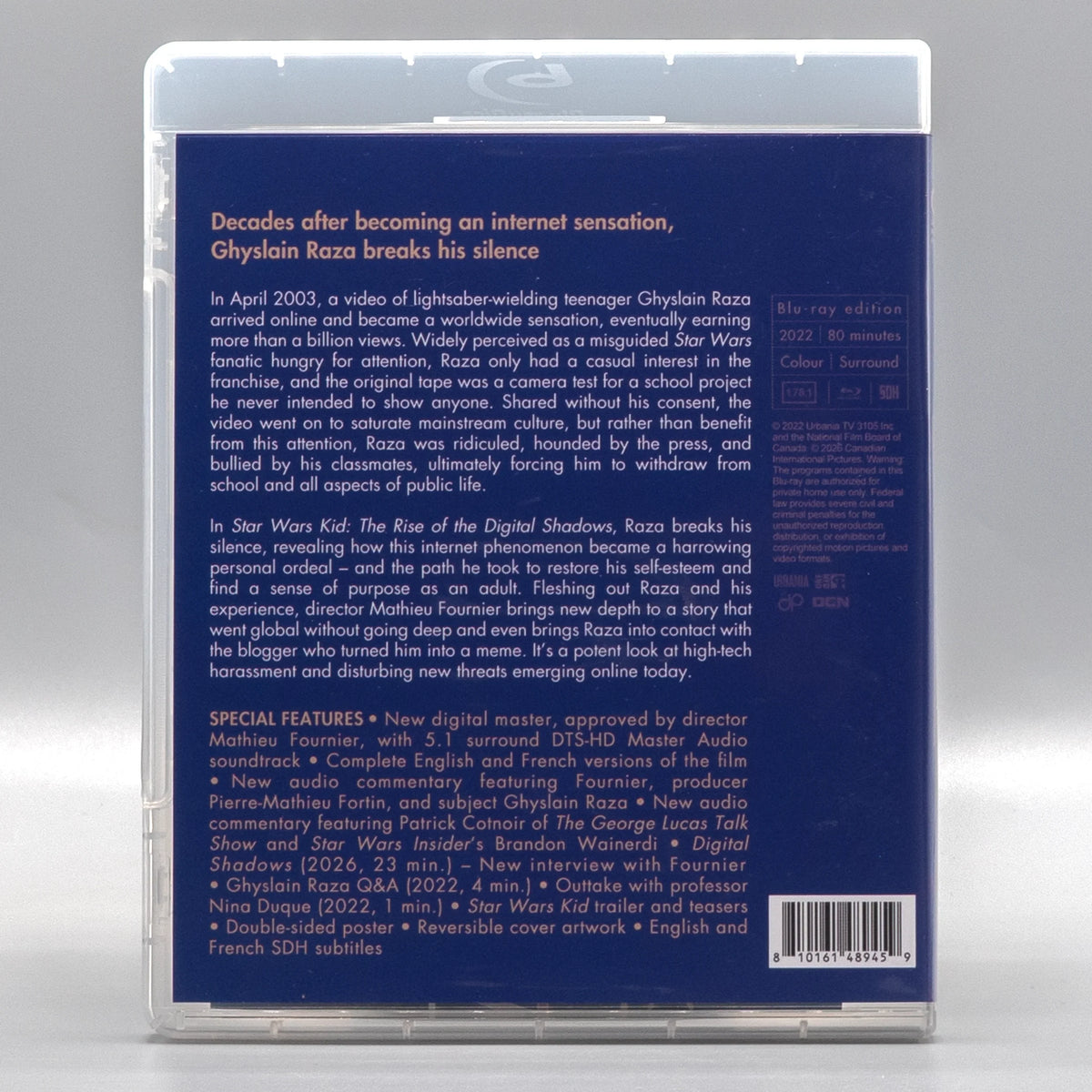 Back case of Star Wars Kid: The Rise of the Digital Shadows [Blu-ray]