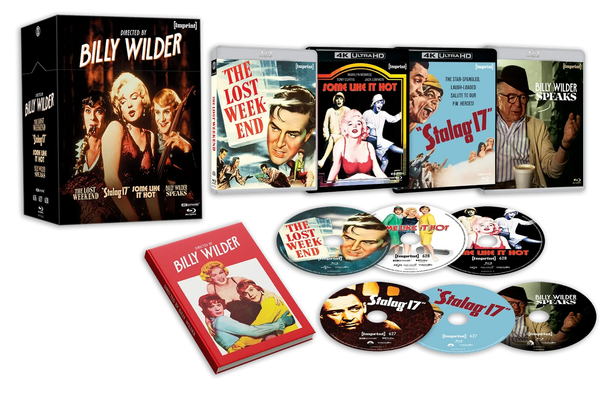 Box contents of Directed By... Billy Wilder (1945 - 1959) Limited Edition Hardbox [4K Ultra HD + Blu-ray] (Australian Import)