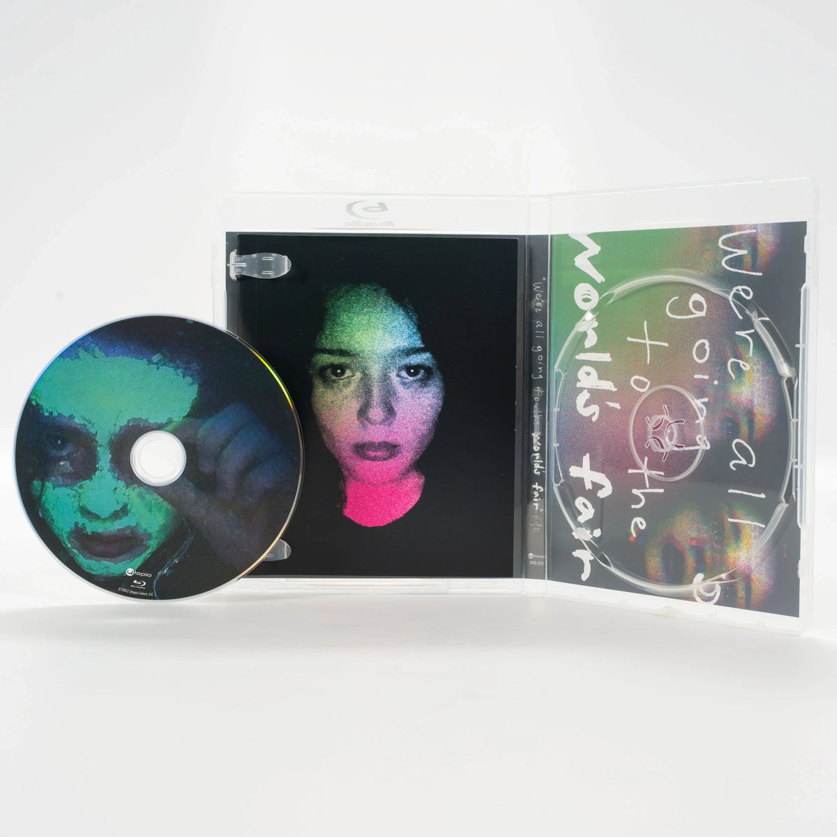 Open case showing disc art of We're All Going to the World's Fair [Blu-ray]