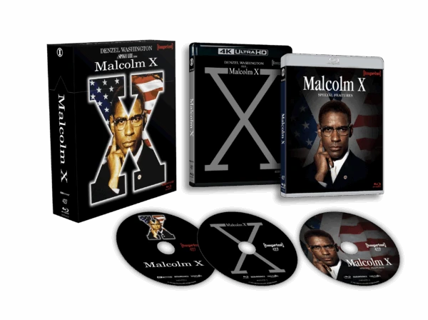 Box contents of Malcolm X (1992) Limited Edition Hardbox [4K Ultra HD + Blu-ray] (Australian Import)