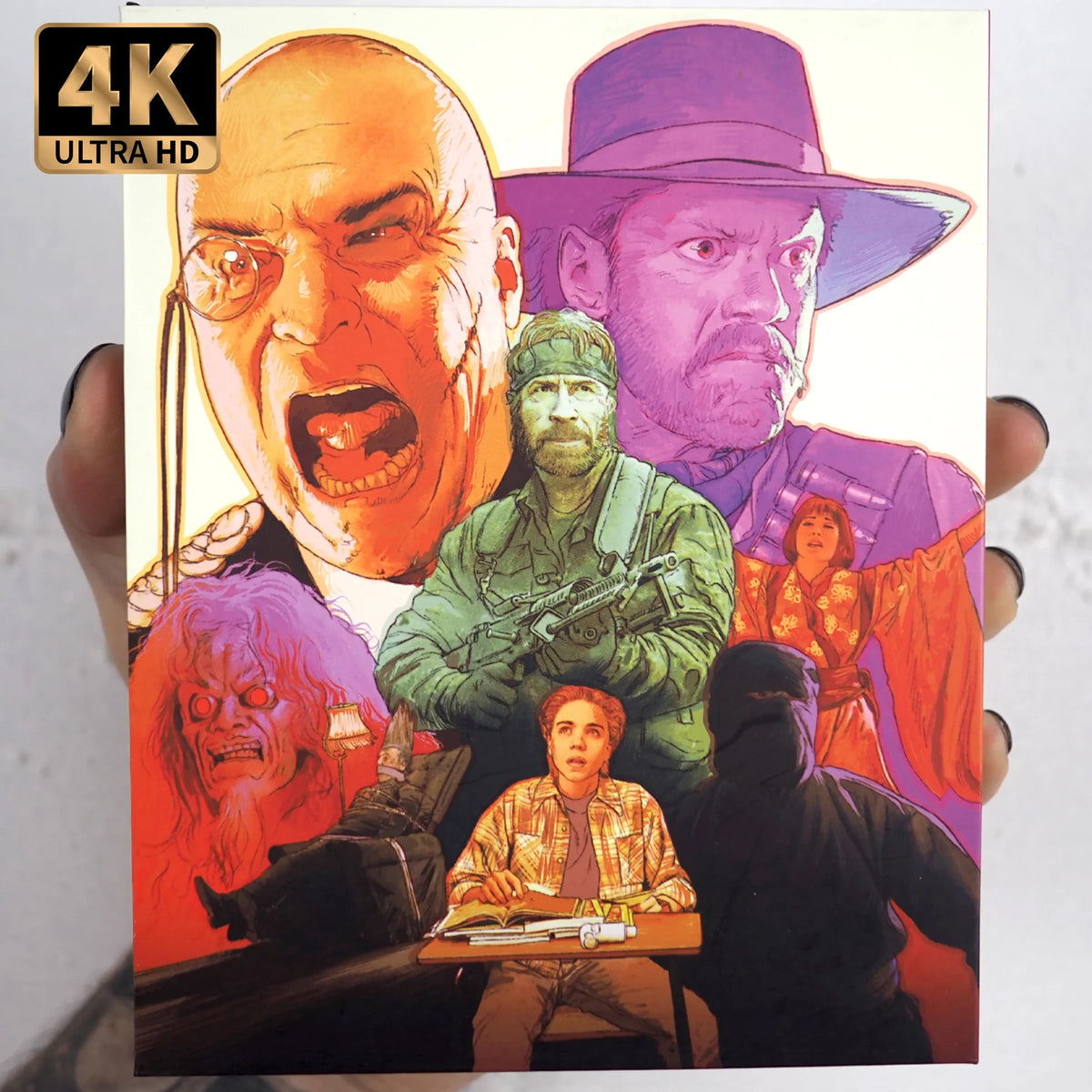 Back of deluxe magnet box of Sidekicks [4K Ultra HD + Blu-ray Set]