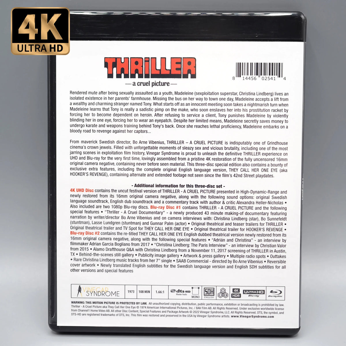Back case of Thriller - A Cruel Picture [4K Ultra HD + Blu-ray]