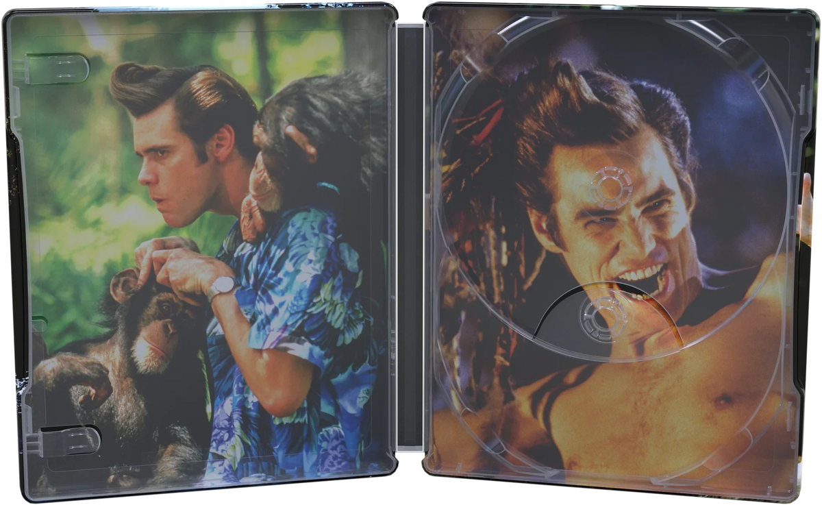 Inside steelbook case of Ace Ventura: When Nature Calls Limited Edition Steelbook in Hardcase [4K Ultra HD + Blu-ray] (Australian Import)