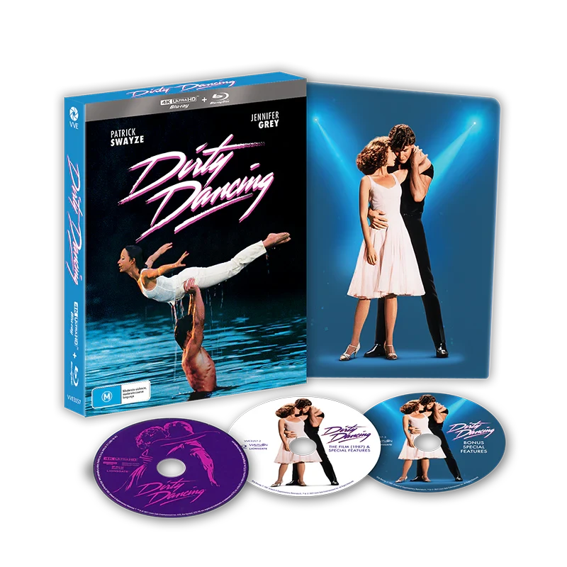 Box contents of Dirty Dancing Limited Edition Lenticular Hardcase [4K Ultra HD + Blu-ray] (Australian Import)
