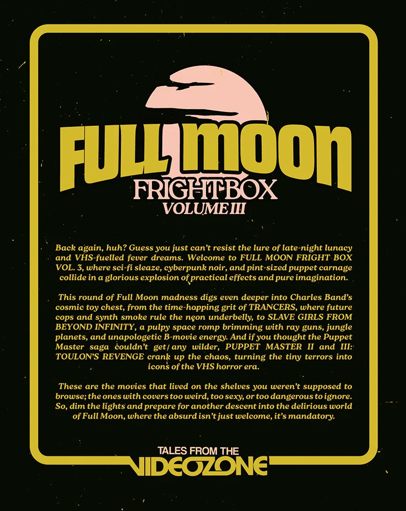 Back cover of Full Moon Fright Box Vol 3 (Standard Edition) [Blu-ray] (Australian Import)