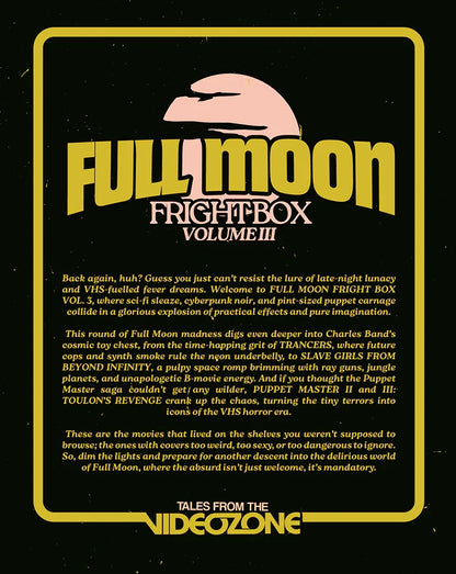 Back cover of Full Moon Fright Box Vol 3 (Standard Edition) [Blu-ray] (Australian Import)