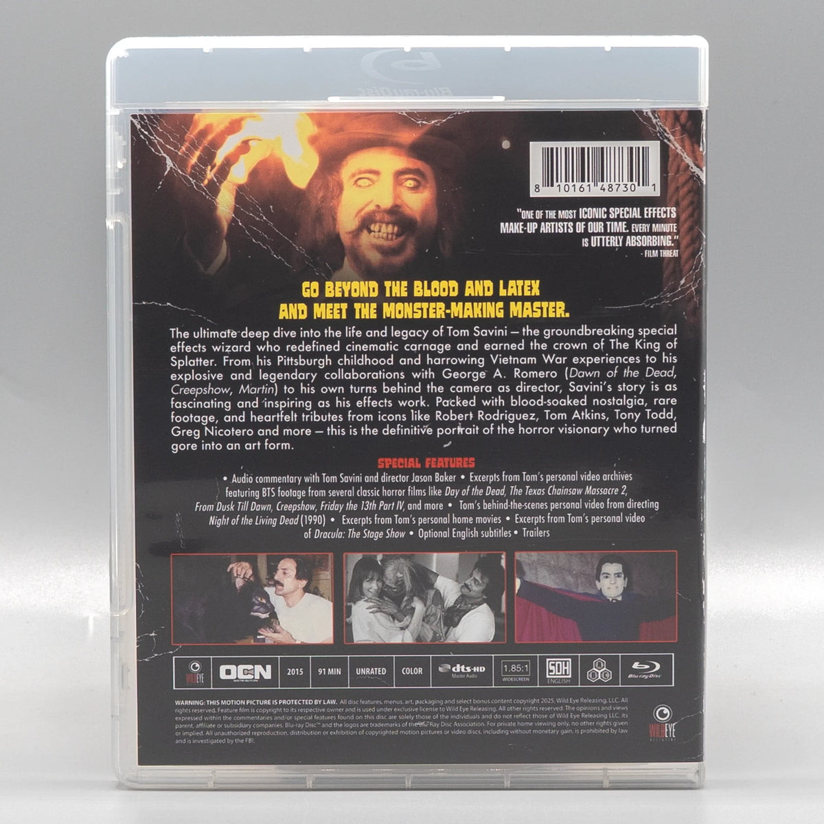 Back case of Smoke and Mirrors: The Story of Tom Savini [Blu-ray]