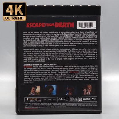 Back case of Escape from Death [4K Ultra HD + Blu-ray]